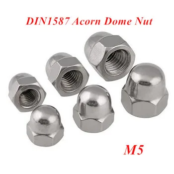 100 шт. M5 Acorn Dome Nuts DIN1587 шестигранная головка украшение крышки гайка Нержавеющая сталь / углеродистая сталь