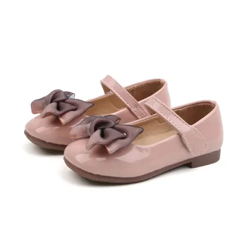 Детские сандалии для девочек Принцесса Обувь Мода Однотонный Детский Бант Маленькие Девочки Кожаные Туфли Малыш Девочки Обувь