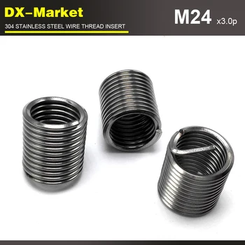 m24 * 1D * 3.0P , 10 шт., 304 резьбовые вставки из нержавеющей стали для авторемонта, sus304 Вставка для ремонта резьбы двигателя