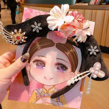 Древний Китай Королевский двор Королева Принцесса Повязка на голову Головной убор Китайский традиционный классический костюм Косплей Обруч для волос Аксессуары