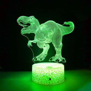 Nighdn 3D Динозавр Иллюзия Лампа Подключаемый светодиодный ночник для украшения спальни Прикроватная День Рождения Рождественские Подарки Для Мальчиков Детей