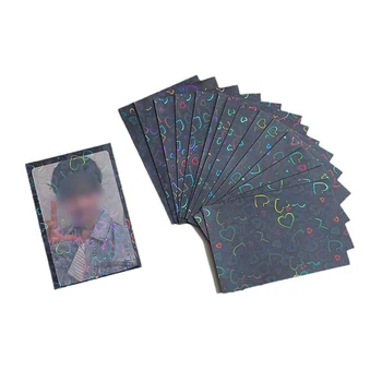 50 шт./уп. Kpop Card Sleeves 61x91 мм 20C Heart Bling Держатель для голографических открыток Пленки с верхней загрузкой Фотокарта Игровые карты Протектор 5