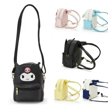 MINISO-Sanrio Hello Kitty Kuromi Kids PU Водонепроницаемый рюкзак для девочек Kawaii Аниме косплей сумка Дорожная сумка Школьная сумка для школьников