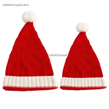 Зимняя рождественская детская шапочка Шапочка Родитель-ребенок Вязаная шапочка Санта-Клаус Новый год Дропшиппинг