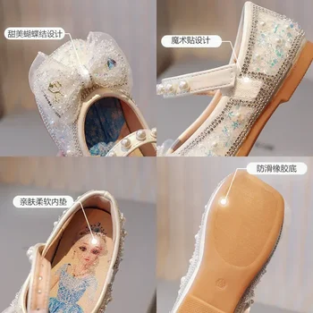 Новая блестящая обувь принцессы Милая девушка Сандалии Галстук-бабочка Платформа Обувь для вечеринок Удобная обувь для девочек Сандалии Размер 23-34 4