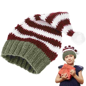 1 шт. Теплая вязаная шапка Зимняя шапка Модная шерстяная шапка Детская-родительская шапка Полосатая шапка