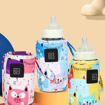 USB Подогреватель молочной воды Дорожная коляска Изолированная сумка Портативный подогреватель для бутылочек для кормления ребенка для младенцев на открытом воздухе зимой 1
