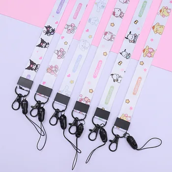 Sanrio Hello Kitty Телефон Ремешок Мелодия Cinnamoroll Мультяшный шейный ремень Ремешки Держатель значка Брелок Повесить веревку Детские подарки 2