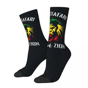 Jah Rastafari Of Judah Классический Раста Флаг Лев Унисекс Зимние носки Бег Счастливые носки Уличный стиль Сумасшедший носок