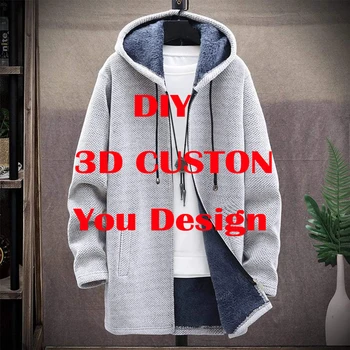 MCDV - DIY Принять индивидуальный дизайн Drop Shipping и оптовая 3D-печать флисовое пальто с капюшоном Унисекс Толстая теплая куртка