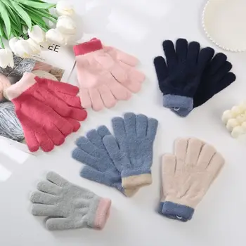 Трикотажные детские перчатки Мультяшные толстые перчатки без пальцев Перчатки без пальцев Варежка Зима