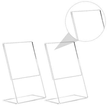 2 шт. Акриловый держатель для вывески Универсальный стенд для дисплея Настольная стойка для хранения меню 1