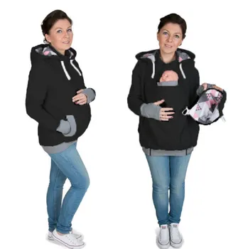3-в-1 Сохраняйте тепло зимой Кенгуру Толстовка с капюшоном для мамы и ребенка Толстовка для рюкзаков-кенгуру Одежда для хранения ребенка