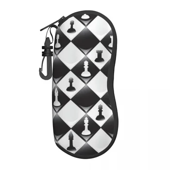 Мужчины и женщины Портативный чехол для очков Чехол Чехол Шахматная доска с шахматными фигурами Мягкий чехол Коробка для очков Футляр для очков