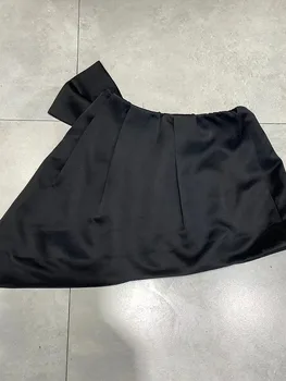 LUXE&ENVY Новая женская мода нишевая юбка с бантом нерегулярной юбки с высокой талией и короткой юбкой для женщин 2023 осень 4