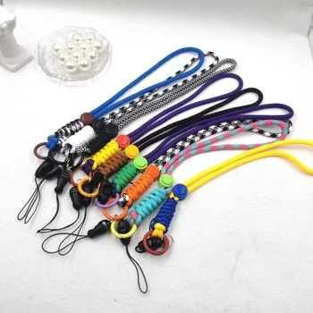 Новый плетеный двухцветный веревочный трос для мобильного телефона с регулируемой шеей веревочный брелок