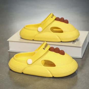 Два способа носить детские тапочки Детские тапочки Детские мягкие удобные нескользящие крытые наружные тапочки Детская пляжная садовая обувь