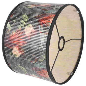 Абстрактный печатный абажур Крышка лампы Бамбуковый абажур Винтажная печатная крышка лампы