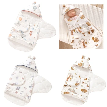 Детское пеленальное одеяло Хлопчатобумажная накидка для новорожденных Мягкий и теплый детский спальный мешок Детская одежда Легкое одеяло для новорожденных 1