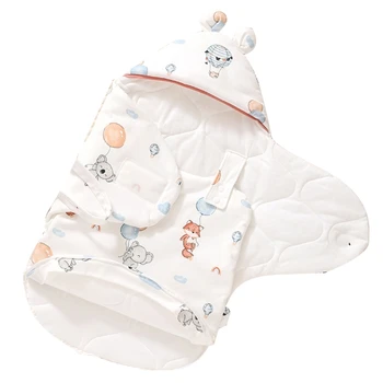 Детское пеленальное одеяло Хлопчатобумажная накидка для новорожденных Мягкий и теплый детский спальный мешок Детская одежда Легкое одеяло для новорожденных 2