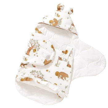 Детское пеленальное одеяло Хлопчатобумажная накидка для новорожденных Мягкий и теплый детский спальный мешок Детская одежда Легкое одеяло для новорожденных 3
