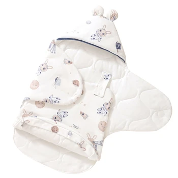 Детское пеленальное одеяло Хлопчатобумажная накидка для новорожденных Мягкий и теплый детский спальный мешок Детская одежда Легкое одеяло для новорожденных 4