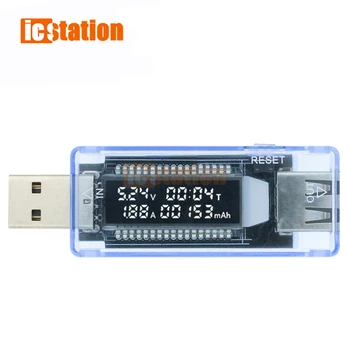 USB Тестер тока Напряжение Зарядное устройство Тестер емкости Вольт Ток Измеритель напряжения Дисплей времени Мобильный детектор мощности Тест батареи