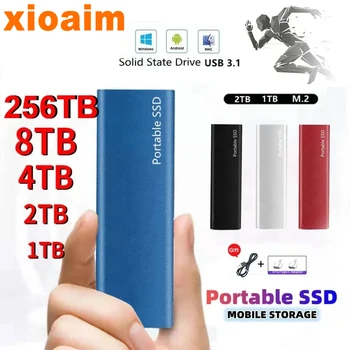 Для xiaomi Портативный SSD Type-C USB 3.1 SSD Жесткий диск 16 ТБ Внешний SSD M.2 для ноутбука / настольного компьютера / телефонов / Mac Диск флэш-памяти