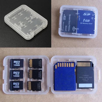 5 шт. 8 в 1 Прозрачный пластиковый чехол для карты памяти Stick Micro SD TF Card Storage Box Protection Прозрачные коробки для хранения карт памяти