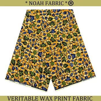 100% оригинальная ткань Hollandais Pagne African Wax Prints от Hollandais 6 ярдов Real Soft Ankara Dutch Batik Ткань для платья