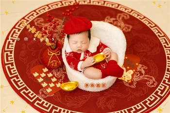 Дворинст Новорожденный Фотография Реквизит Малыш Китайский Новый год Традиционные наряды Фон Фотография Студия Съемка Фотореквизит 1