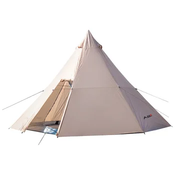 Индийская простая палатка Открытый солнцезащитный крем Пирамида Двухслойный легкий Роскошный кемпинг Защита от дождя Дикая природа Кемпинг Оксфордская ткань 4