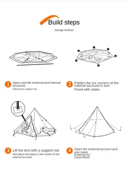 Индийская простая палатка Открытый солнцезащитный крем Пирамида Двухслойный легкий Роскошный кемпинг Защита от дождя Дикая природа Кемпинг Оксфордская ткань 5