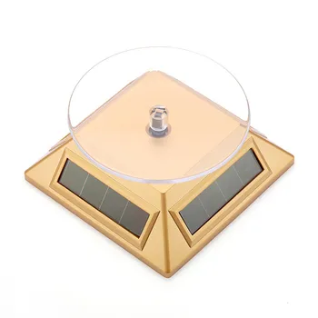  Солнечная энергия 360 градусов Поворотный стол Вращающиеся ювелирные изделия Часы Кольцо Держатель Дисплей Подставка