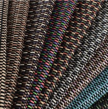 Цветная полоса тканый узор PP / PE трава тканая ткань ротанг солома дизайнер DIY женская пляжная сумка обувь материал Tecido De Palha