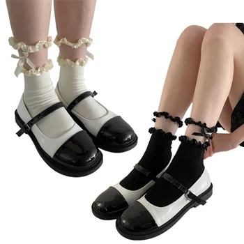Носки с кружевной отделкой-Lolita Bowknot Удобные хлопковые носки Princess Socks T8NB