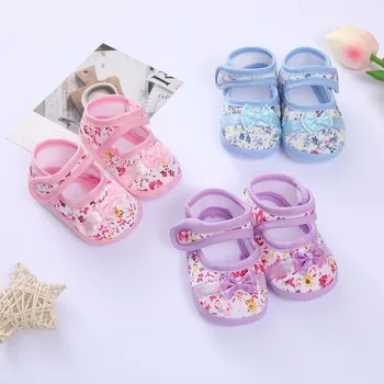 0-1 летняя детская обувь на мягкой подошве, подходит для весны и осени. Туфли в стиле принцессы для милых мальчиков и девочек, дышащие. С