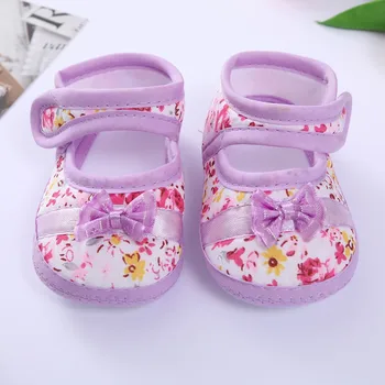 0-1 летняя детская обувь на мягкой подошве, подходит для весны и осени. Туфли в стиле принцессы для милых мальчиков и девочек, дышащие. С 4
