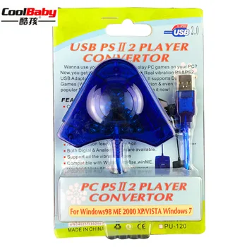 НОВЫЙ джойстик USB Dual Player Converter Adapter Кабель для PS2 Gamepad Dual Playstation 2 PC USB Game Controller с CD-драйвером