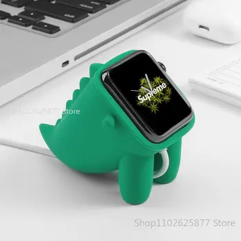 Dinosaur Tail Портативное беспроводное зарядное устройство Силиконовая зарядная база для Apple Watch Series 7/6/5/4/3/2 Аксессуары для кабельного базового кронштейна 1