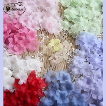 100 шт. Многоцветный DIY ручной работы 3D Органза Цветок DIY Свадебное платье Вуаль Мини Цветы Детская одежда Материалы для изготовления 2,2 см RS4853