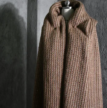 Коричневая шерсть вязание толсто - шерсть контрастная текстура для одежды свитер дизайн пальто ткань дизайнерская ткань для пэчворка