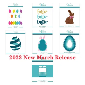  Пасхальные кроличьи яйца 2023 Новый мартовский выпуск Металлические режущие штампы для diy Скрапбукинг Поделки Maker Шаблон фотоальбома Handmade