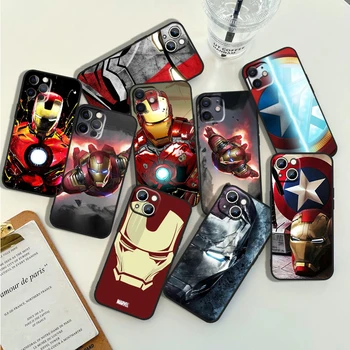 Hero Marvel Cool Iron Man Чехол для телефона Apple iPhone 15 14 13 12 11 Pro Max Mini XS Max X XR 8 7 6 5 SE Силиконовая черная оболочка