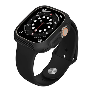 Чехол из углеродного волокна для Apple Watch Ultra Series 8 49 мм Смарт-часы TPU Силиконовый протектор Бампер iWatch Ultra Armor