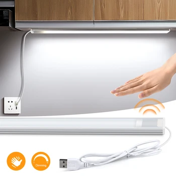 USB 5 В светодиодная планка Жесткая полоса под шкафами Проникает IC Трубка Кухня Внутреннее освещение Подсветка Ручная развертка Датчик движения