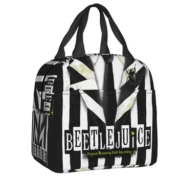 Tim Burton Beetlejuice Термоизолированная сумка для ланча Женская многоразовая сумка для обеда на открытом воздухе Многофункциональная коробка для еды Bento