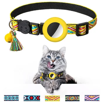 Новый Airtag Collar Регулируемый ошейник для домашних животных для кошки Щенок Ожерелье для домашних животных с держателем Airtags Аксессуары для собак и кошек с колокольчиком