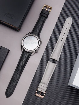 18 19 20 21 22 мм Быстросъемный ремешок для часов Huawei Active GT2 Pro Litchi Pattern Кожаный ремешок для часов Замена ремешка для часов Ticwatch Band