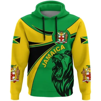 Флаг округа Африка Ямайка Король Эмблема Лев NewFashion Спортивный костюм 3DPrint Мужская/Женская уличная одежда Harajuku Funny Hoodies